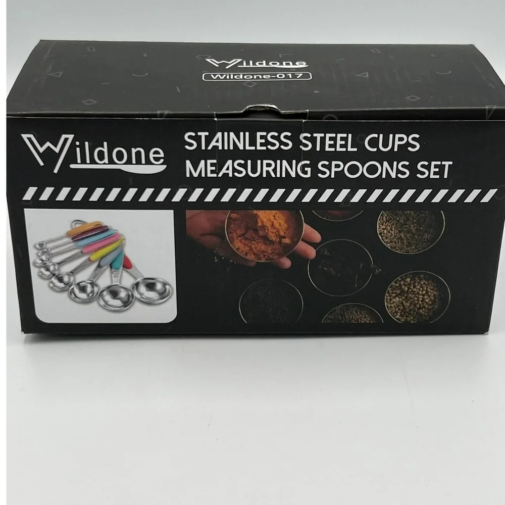 Wildone Measuring Cups Spoons Set 16pc Stainless Steel Multicolor New